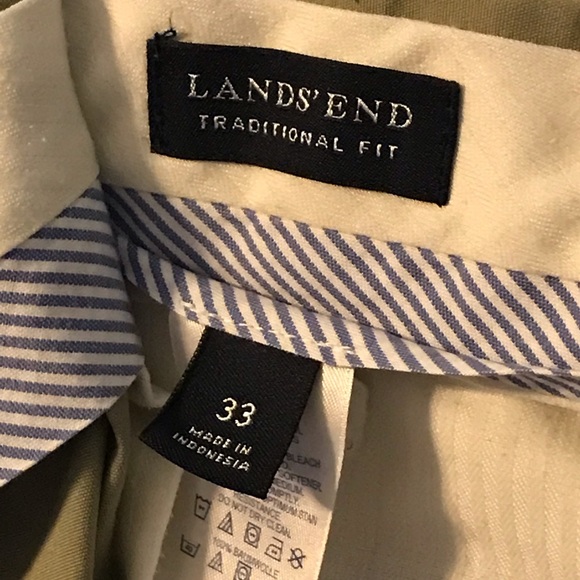 Land’s End tan pleated dress pants, 33 waist - Picture 7 of 12